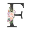 Buchstabe F, Monogramm, Blumen
