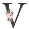 Lettre V, Monogramme, Fleurs