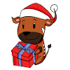 Antelope with Santa hat