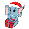 Elephant with Christmas hat