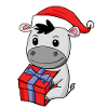 Donkey with Santa hat - Christmas