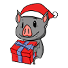 Bat with Santa Hat - Christmas