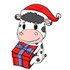 Cow with Christmas hat Christmas