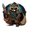 Fantasy-Krieger Waschbär