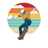 Retro Skatepark Skatergirl Skaterboy Skater