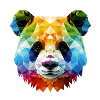 Pandakopf - bunt