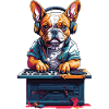 DJ French Bulldog Music Dog Party