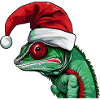 Chameleon Christmas Animal Head