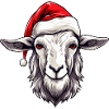 Goat Christmas Animal Head
