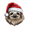 Sloth Christmas Animal Head