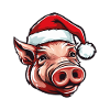 Pig Christmas Animal Head Sow
