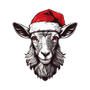 Goat Xmas Christmas Animal Head