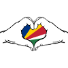 Seychellen Flagge Herzform