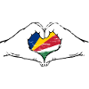 Seychelles flag heart shape used