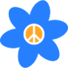 Blume mit Friedenszeichen