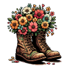 Stiefel mit Blumen - Blühende Schritte