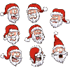 Weihnachtsmann-Gesichter
