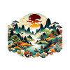 Vibrant Chinese Folk Landscape