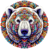 Orso polare bianco decorato con i Mandala