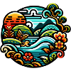 Vibrantly coloured river