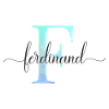E| Monogramme | Nom | Ferdinand | Aquarelle