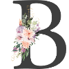 Buchstabe B, Monogramm, Blumen