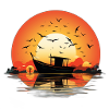 Ship at sunrise