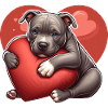 Pitbull hvalp kærlighed hjerte valentinsdag gaver