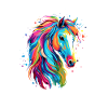 Pferd Farbkleck Farbspritzer Bunt