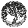 Dark Tree Circle Silhouette