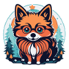 Pomeranian Christmas Illustration
