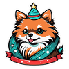 Pomeranian Christmas Illustration