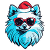 Pomeranian Christmas Illustration