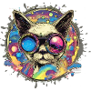 Siamkatze,katze,illustration,Graffiti,bunt,brille