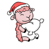 Sheep Cute Tired Christmas