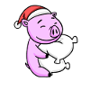Pig Cute Tired Christmas