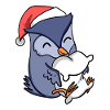 Hibou Mignon Fatigué Noël