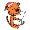 Tigre Mignon Fatigué Noël