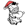 Zebra Cute Tired Christmas