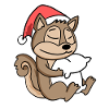 Squirrel Cute Tired Christmas