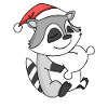Raccoon Cute Tired Christmas