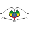 Ethiopia Flag Heart Shape