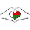 Madagascar Flag Heart Shape
