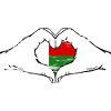 Madagascar flag heart shape used