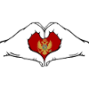 Montenegro Flag Heart Shape