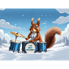 Squirrel plays drums