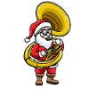 Weihnachtsmann Mit Sousaphon-instrument