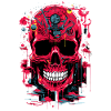 Bloody Skull Biomechanics Abstract Art