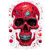 Bloody Skull Biomechanics Abstract Art