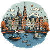 Amsterdam Skyline Holiday Design